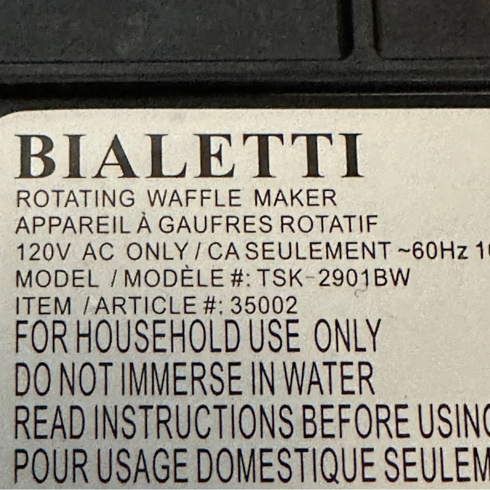 Bialetti Rotating Belgian‎ Waffle Iron Maker TSK-2901BW Works!